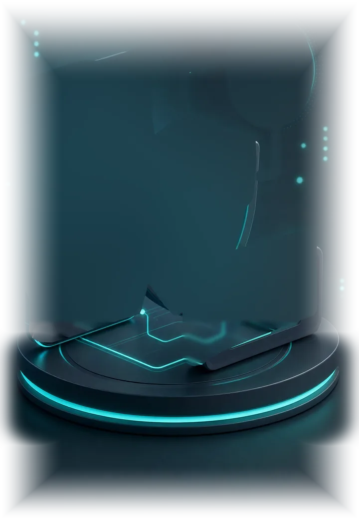 Glowing podium under the 2FA illustration