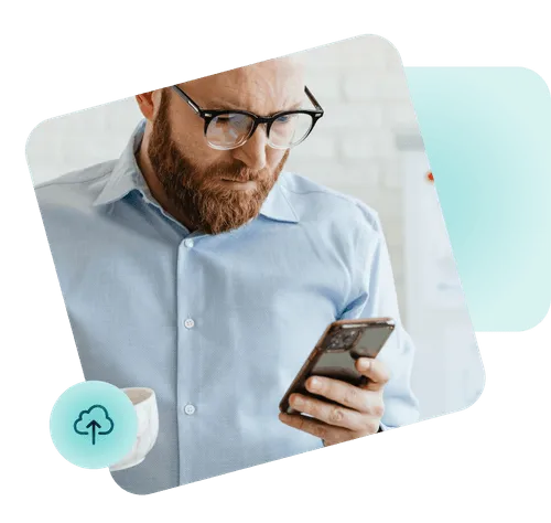 A man looking at his phone