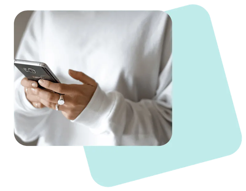Woman reading on her phone